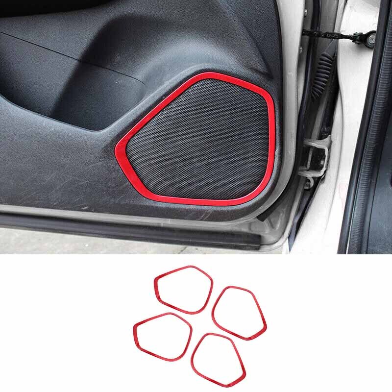 Car Inner Door Speaker Horn Bright Red For Honda Fit/Jazz Cover Trim 2014-2020
