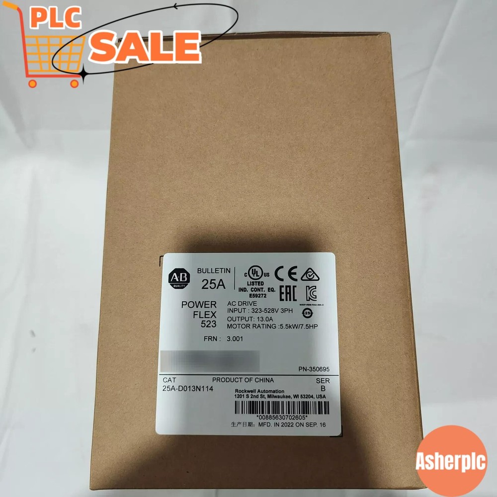 New Allen Bradley 25A-D013N114 PowerFlex 523 5.5kW (7.5Hp) AC Drive US Free Tax