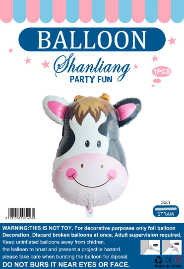 US Seller Cow  animal Foil Balloon for baby shower children Love Celebration ...