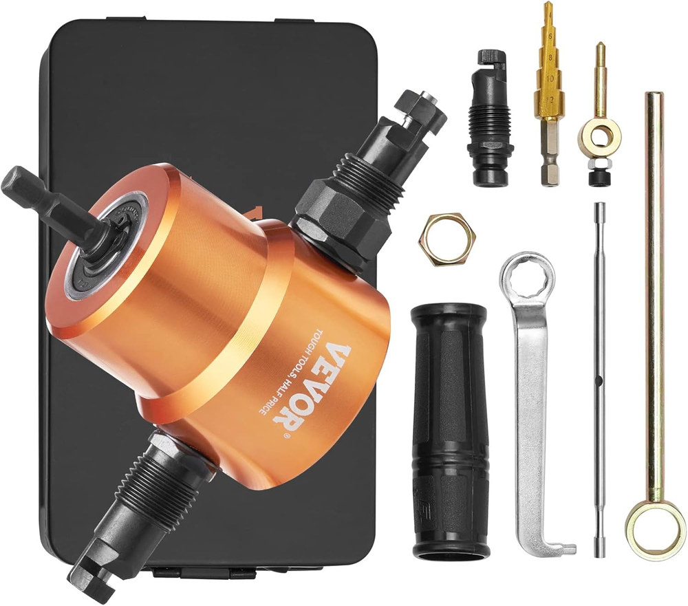 Double Head 360-Degree Rotating Metal Nibbler Drill Attachment for Sheet Metal Cutting-image