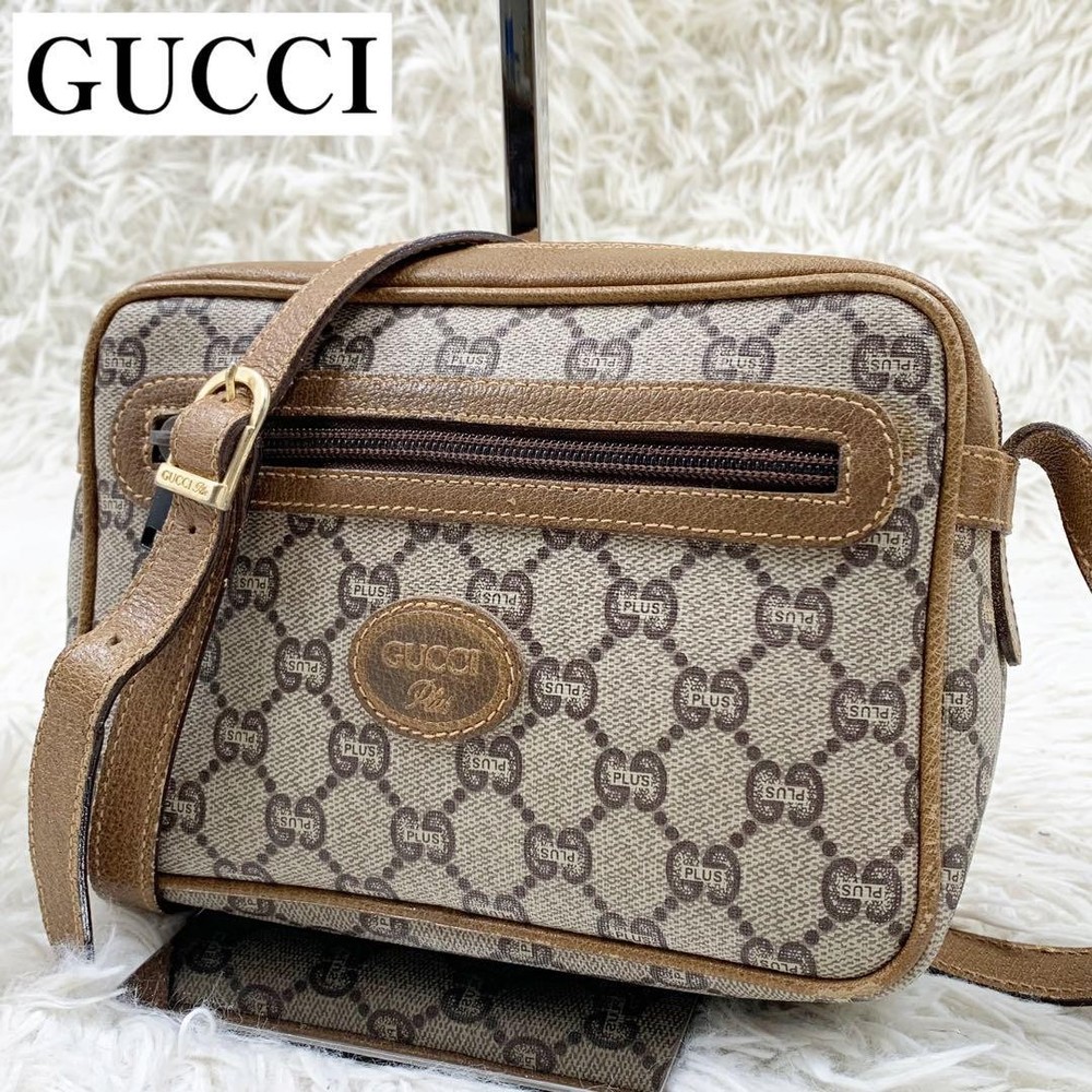 Gucci GG Supreme Beige Canvas Shoulder Crossbody Bag New