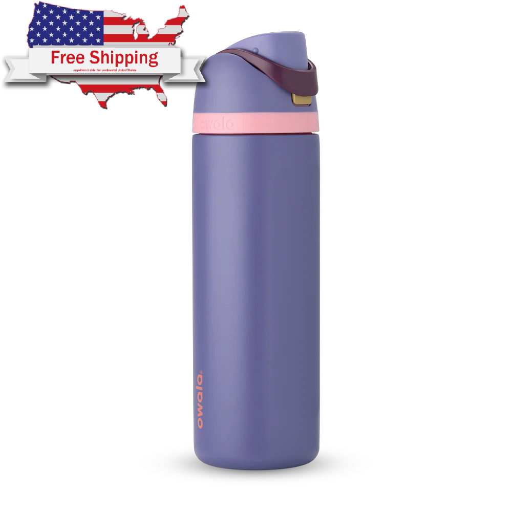 Owala FreeSip Stainless Steel Insulated Water Bottle, 24oz, Blue Jay.