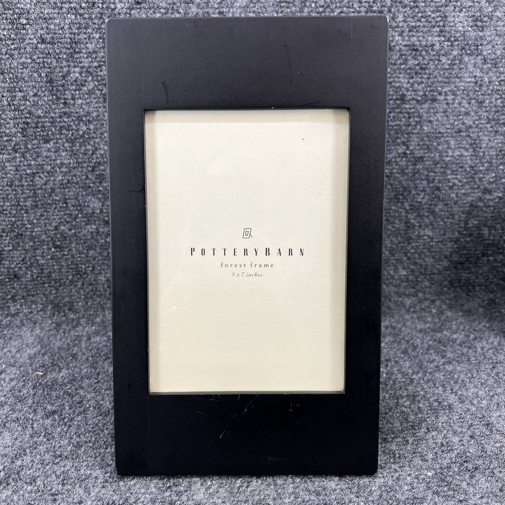 Vintage Pottery Barn Forest Frame 5x7 Black Wood Picture Photo Table Wall Home