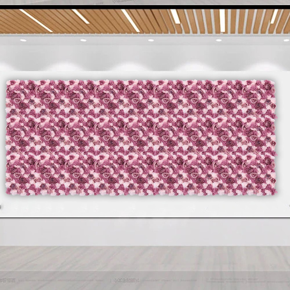 6Pcs Elegant Artificial Fake Rose Silk Pink+ Mauve Flower Indoor Warm Decor Gift