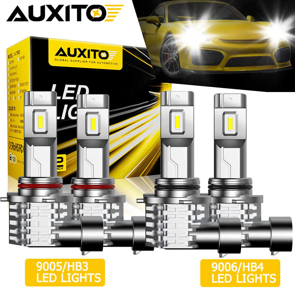 AUXITO LED Headlight Kit High Low Beam Bulb 6500K 9005 9006 Bright 400W 720000LM