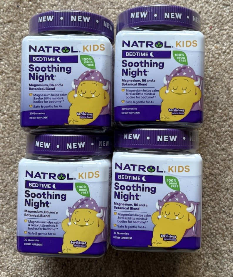 Natrol Kids Soothing Night Melatonin-Free Sleep Gummies Mixed Berry 30ct Exp 6/26