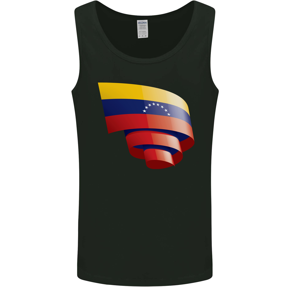 Curled Venezuela Flag Venezuelans Day Football Mens Vest Tank Top