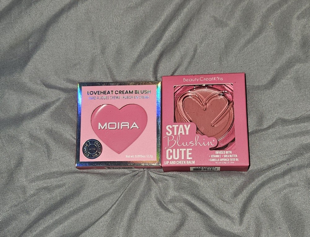 Moira Loveheat Cream Blush In I Fancy You & Beauty Creations Stay Blushin Cute