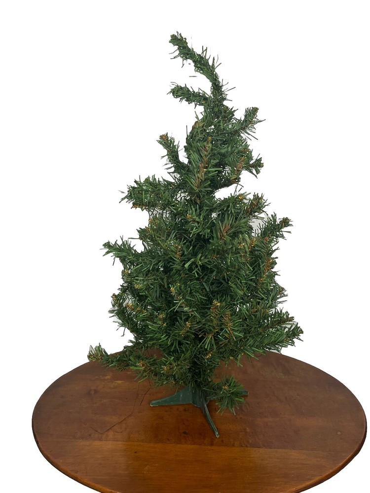 Tabletop Artificial Christmas Tree 23in Bendable Storable Green Brown Holiday Decor