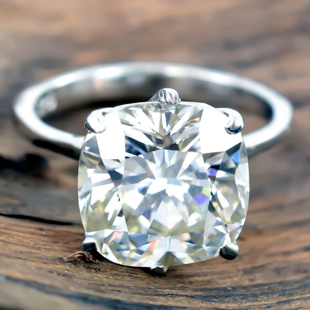 5.45 Ct Certified White Diamond Solitaire Ring Gift Jewelry in 925 Silver