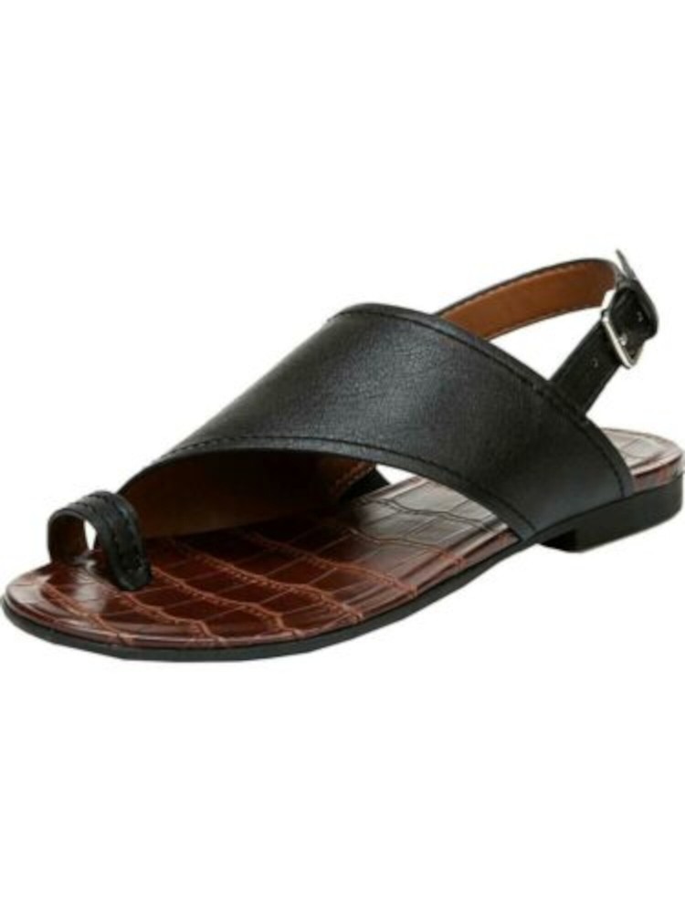 NATURALIZER Womens Black Croc Toe-Loop Seanna Slingback Sandal 6.5 M