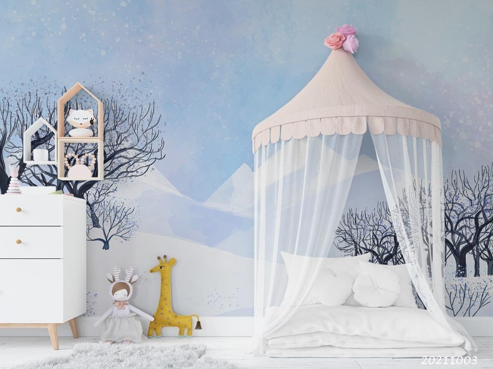 3D Snow Mountain Forest Landscape Wall Murals Wallpaper Murals Wall Sticker