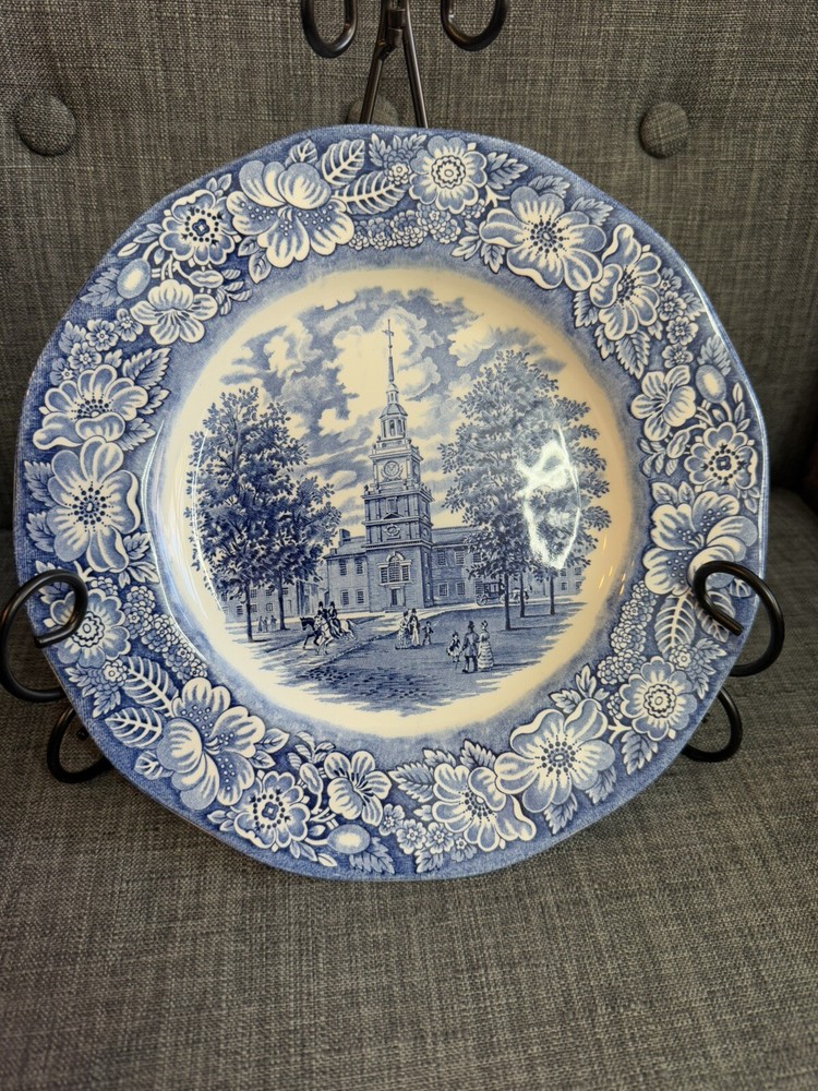 Liberty Blue INDEPENDENCE HALL Dinner Plate Staffordshire Ironstone England