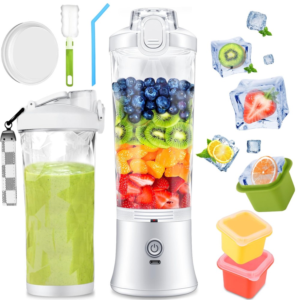 Portable USB Rechargeable Blender 21oz 4000mAh Personal Smoothie Maker for Kitchen Travel Gym