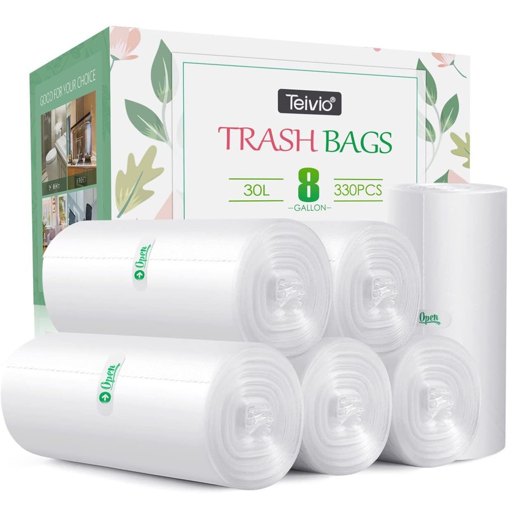 8 Gallon 330 Counts Strong Medium Trash Bags Garbage Bags by ,Waste Basket Tr...