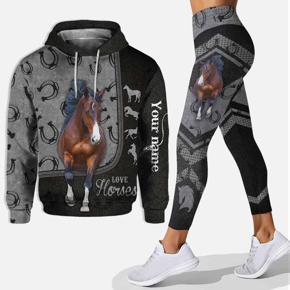 Personalized Love Horses Hoodie and Leggings