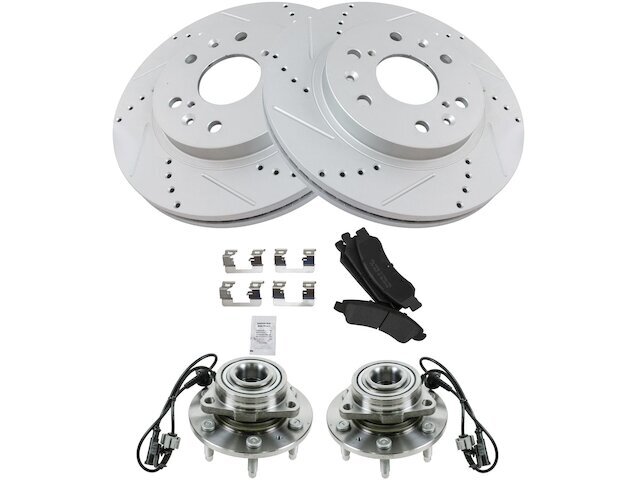 2007-2013 Silverado 1500 Front Brake Pad Rotor & Wheel Hub Kit 35GKWJ