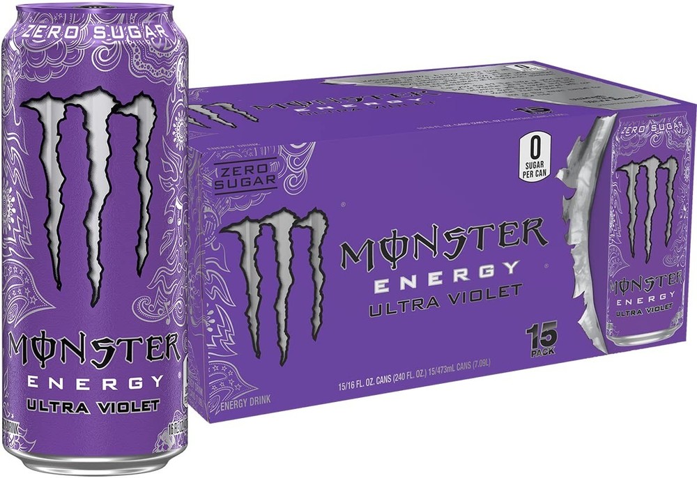 Monster Energy Ultra Violet, Sugar Free Energy Drink, 16 Ounce (Pack of 15) - US