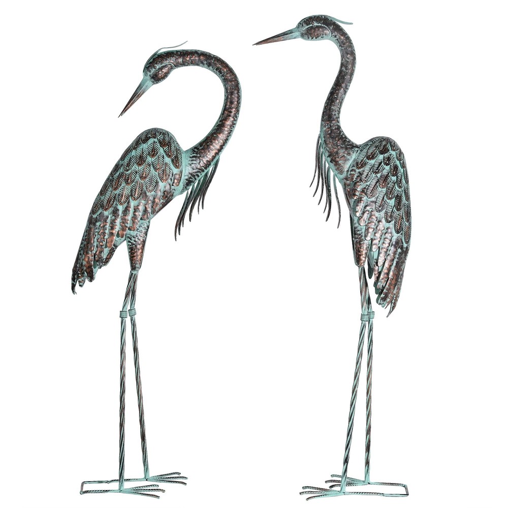 Kircust 2-Piece Outdoor Garden Crane Statue for Elegant Decor