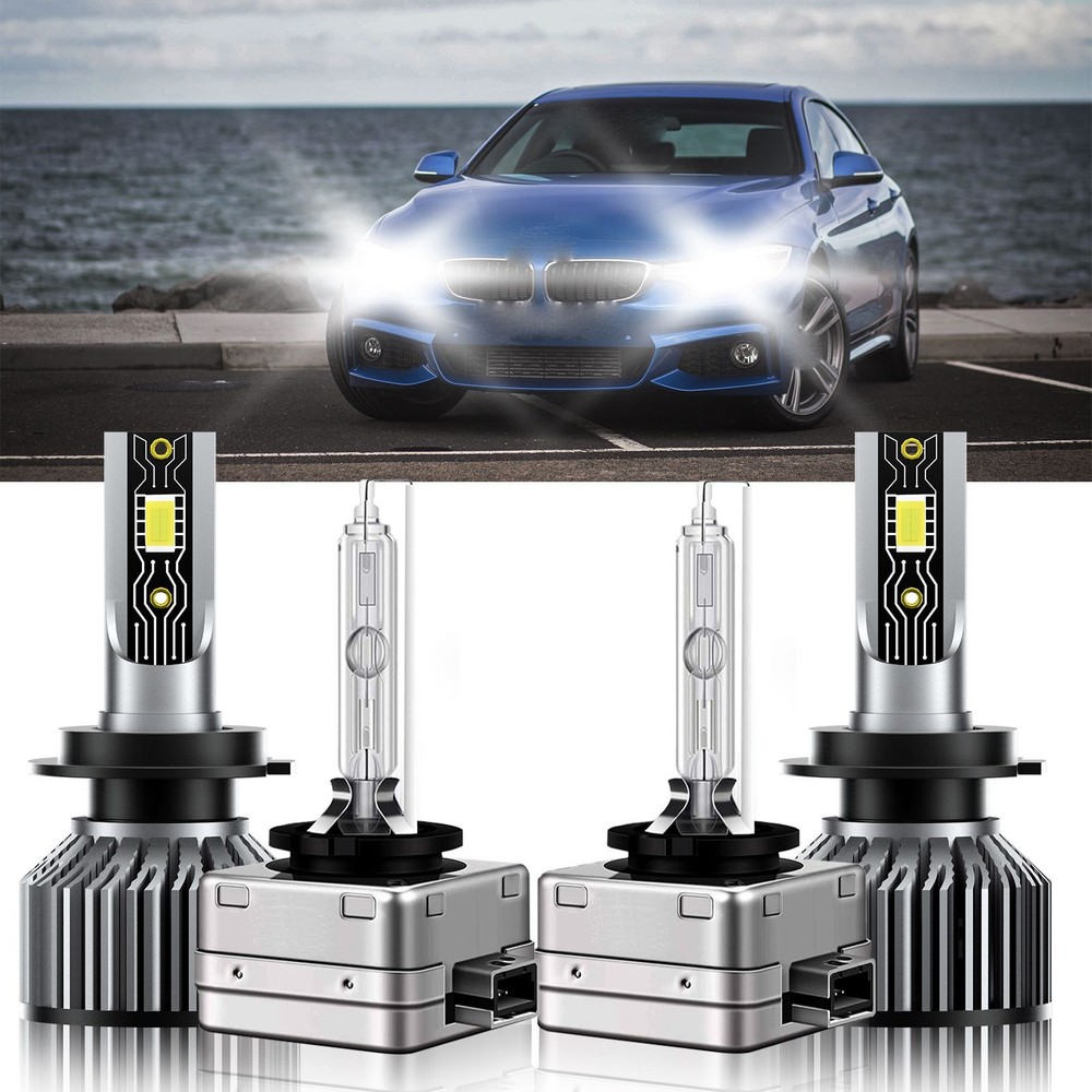 For BMW 435i 2016-2016 4X H7+D1S LED HID Headlight Bulb Combo High Low Beam