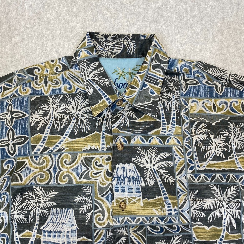 Bamboo Cay Shirt Men's Small Multicolor Palm Tree Short Sleeve Casual Hawaiian
