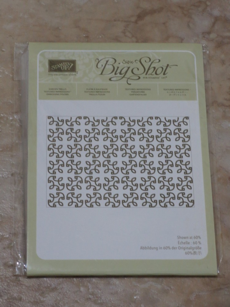 Stampin’ Up! Sizzix Big Shot Garden Trellis Embossing Folder Textured NEW ++