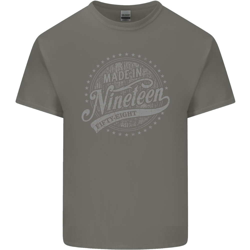 Distressed 65th Birthday Made In 1958 Mens Cotton T-Shirt Tee Top