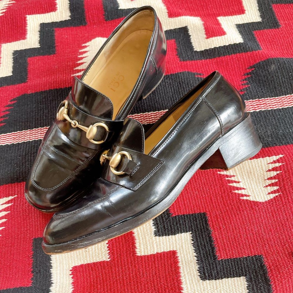 Rare GUCCI Horsebit Loafer 22.5cm Tom Ford Era Italy Vintage Black Leather Shoes