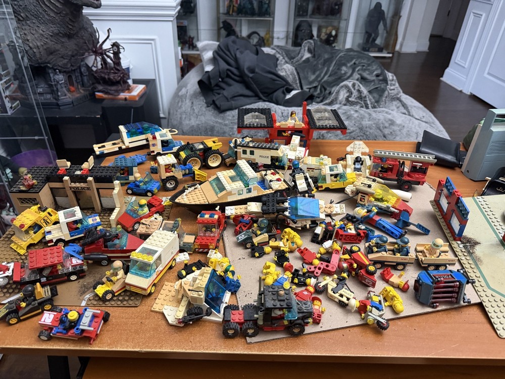 Vintage 1980's Lego Mini Figs and big lot Legos Vehicles NASA Police etc.