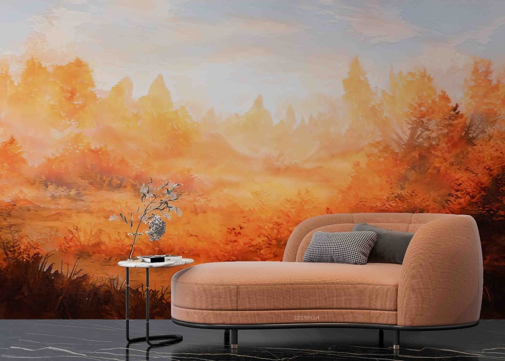 3D Autumn Forest Oil Painting Wall Murals Wallpaper Murals Wall Sticker 4