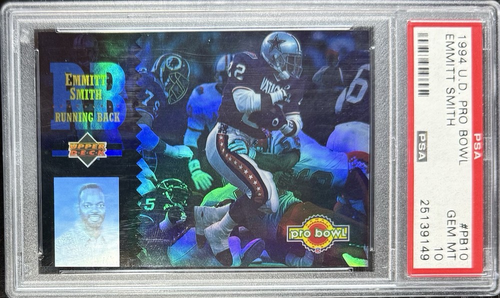 1994 Upper Deck Pro Bowl Emmitt Smith PSA 10 Gem Mint Holo Foil HOF Card PB10