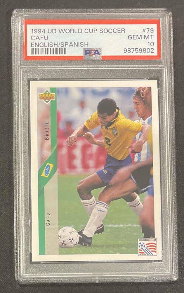 1994 Upper Deck World Cup Soccer #79 Cafu PSA 10 Gem Mint English Spanish