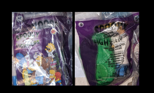 Spooky Simpsons Light Up Burger King Kids Meal Toy Vampire Grandpa in Tombstone