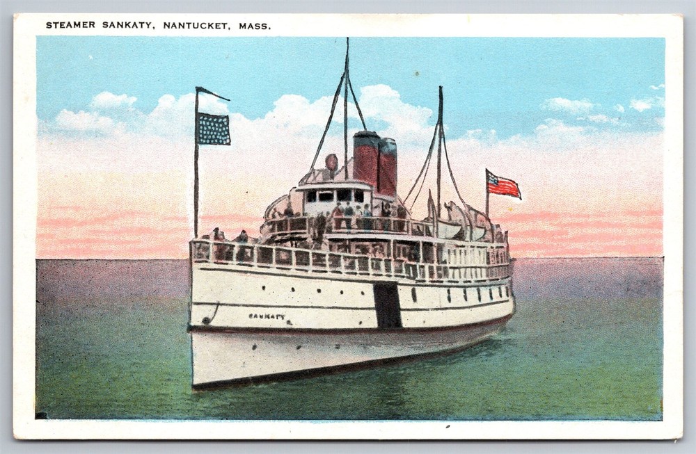 Steamer Sankaty Nantucket Mass C1915 WB Postcard P4