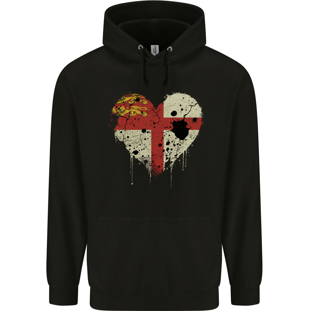 Love Flag Sark Football Mens 80% Cotton Hoodie