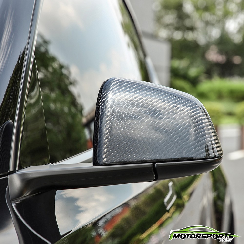 Fit 2017-2023 Tesla Model Y 3K Dry Carbon Black Side Mirror Cover