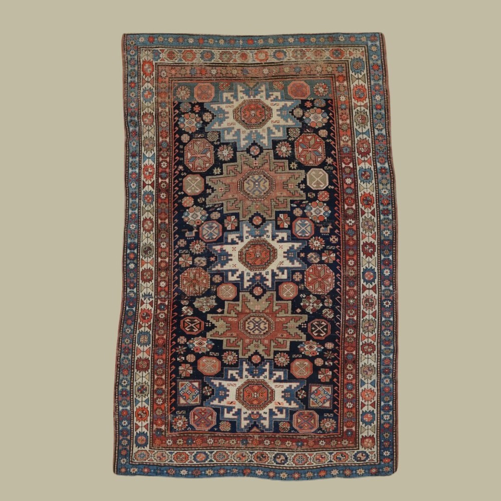 Antique Caucasian Shirvan Lezgi area rug 57