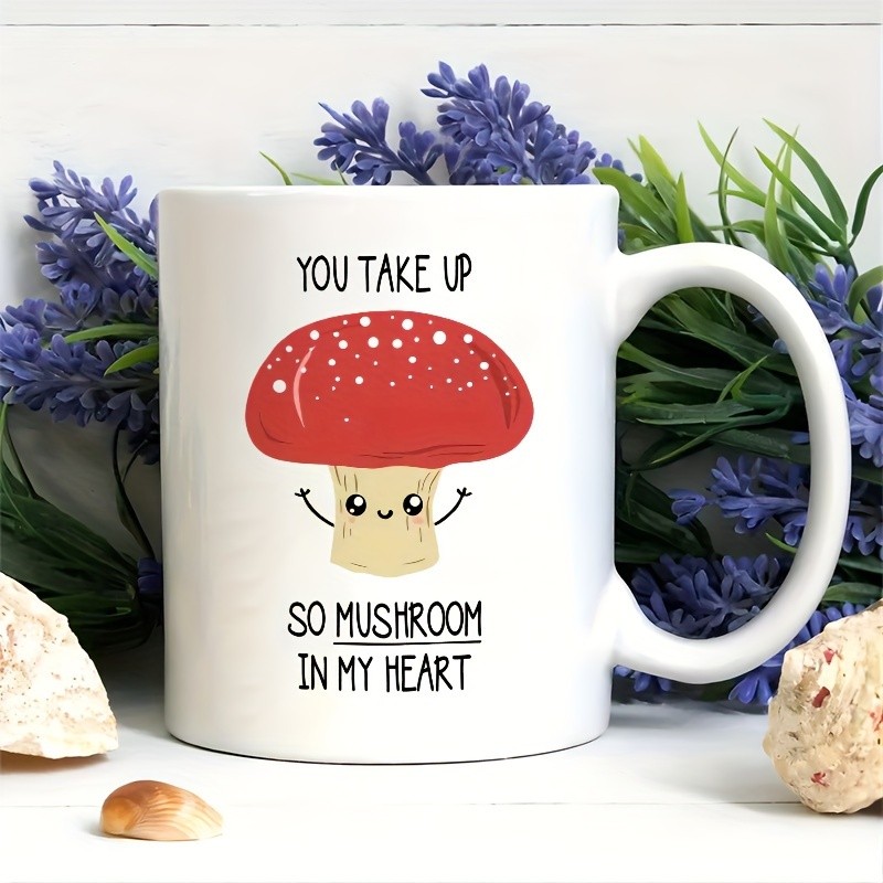 350ml Fun Mushroom Ceramic Mug, 3A Safe Office Gift