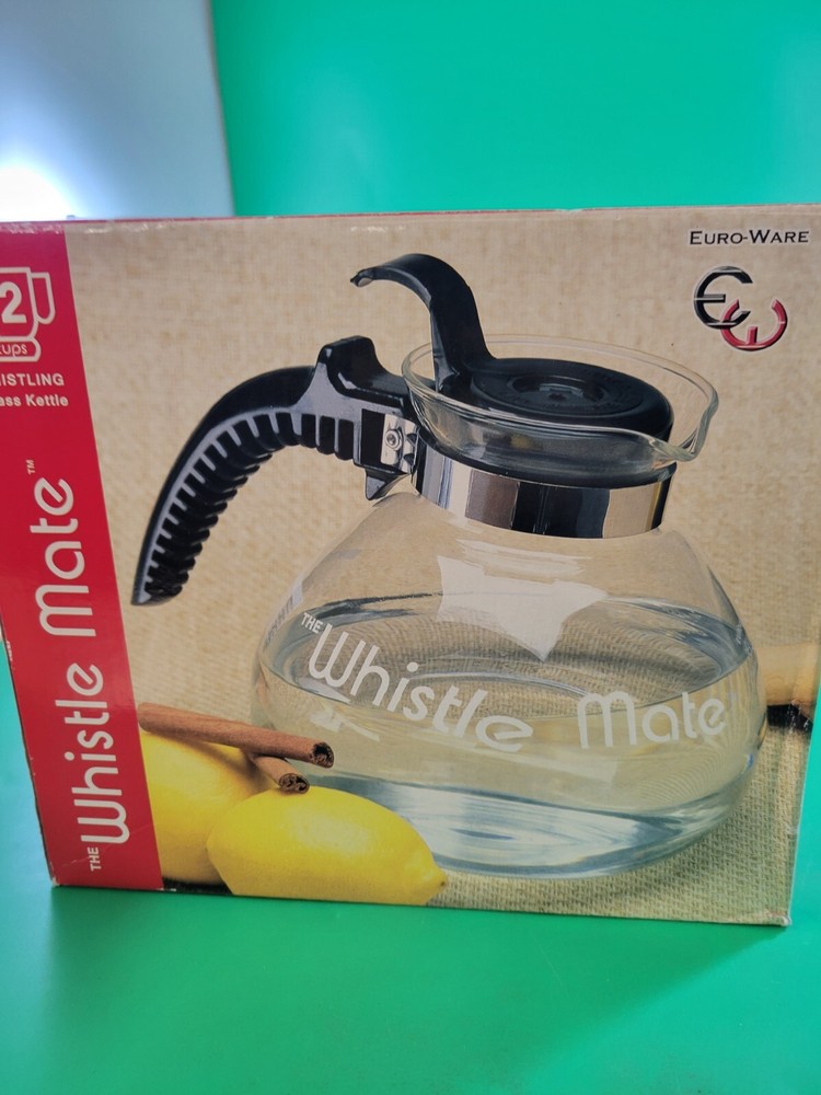 Euro-Ware Whistle Mate 12 Cup Glass Tea Kettle