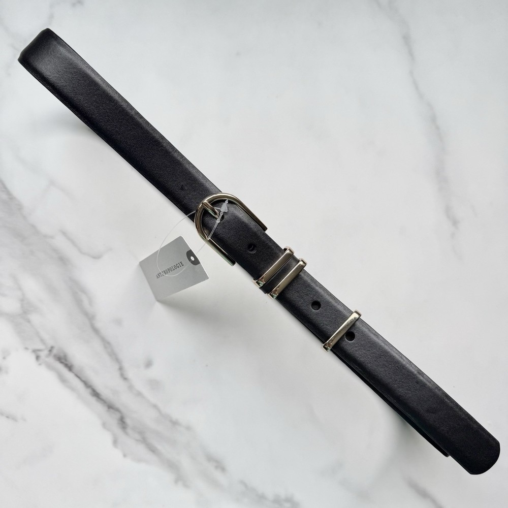 Anthropologie By Anthropologie Basic Keeper Belt Black/Gold Size S/M/L/XL