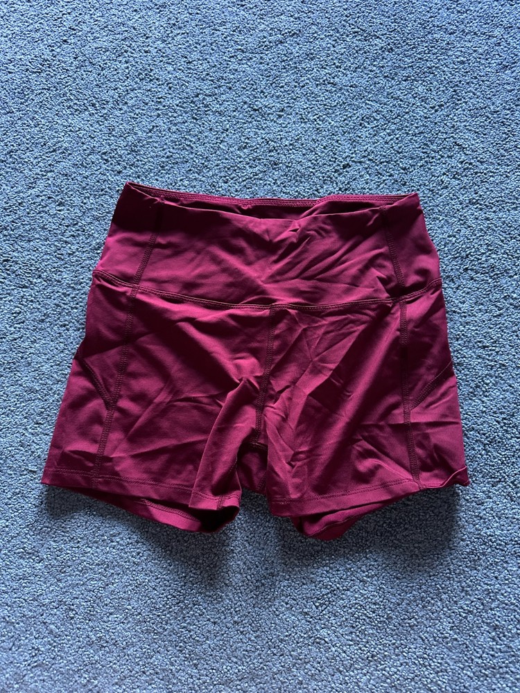 Shein Women's Maroon Yoga Workout Athletic Shorts Size Small