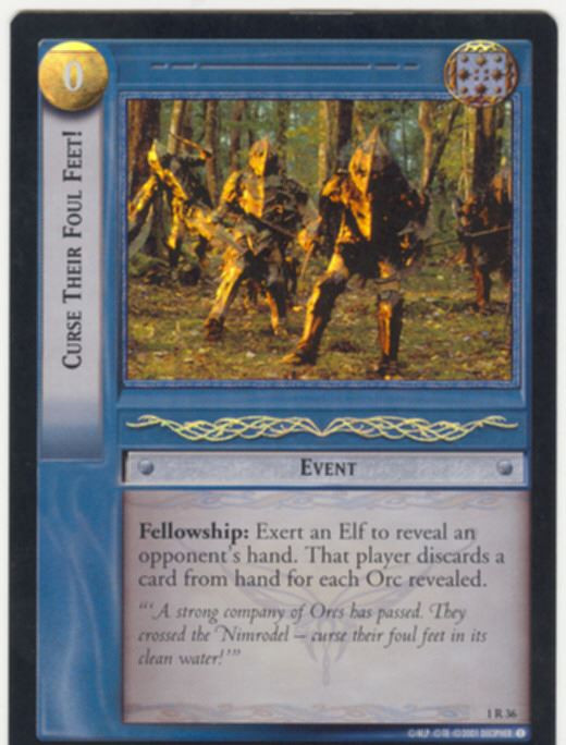 Lord Of The Rings CCG FotR Foil Card 1.R36 Curse Their Foul Feet