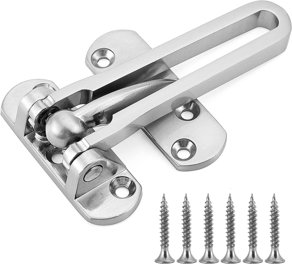 Secure Home & Hotel Door Lock Latch with Brushed SUS-304 Stainless Steel