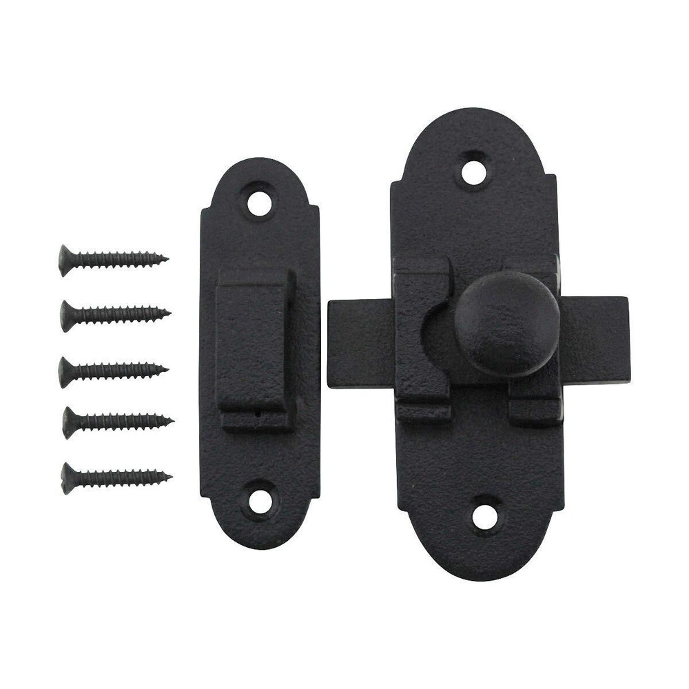Antique Wrought Iron Black Slide Bolt Door Latch 3.25 X 1.25 Inches Small Metal