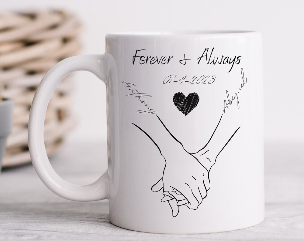 Personalized Valentines Day Coffee Mug Forever And Always Love Coffee Mug Custom