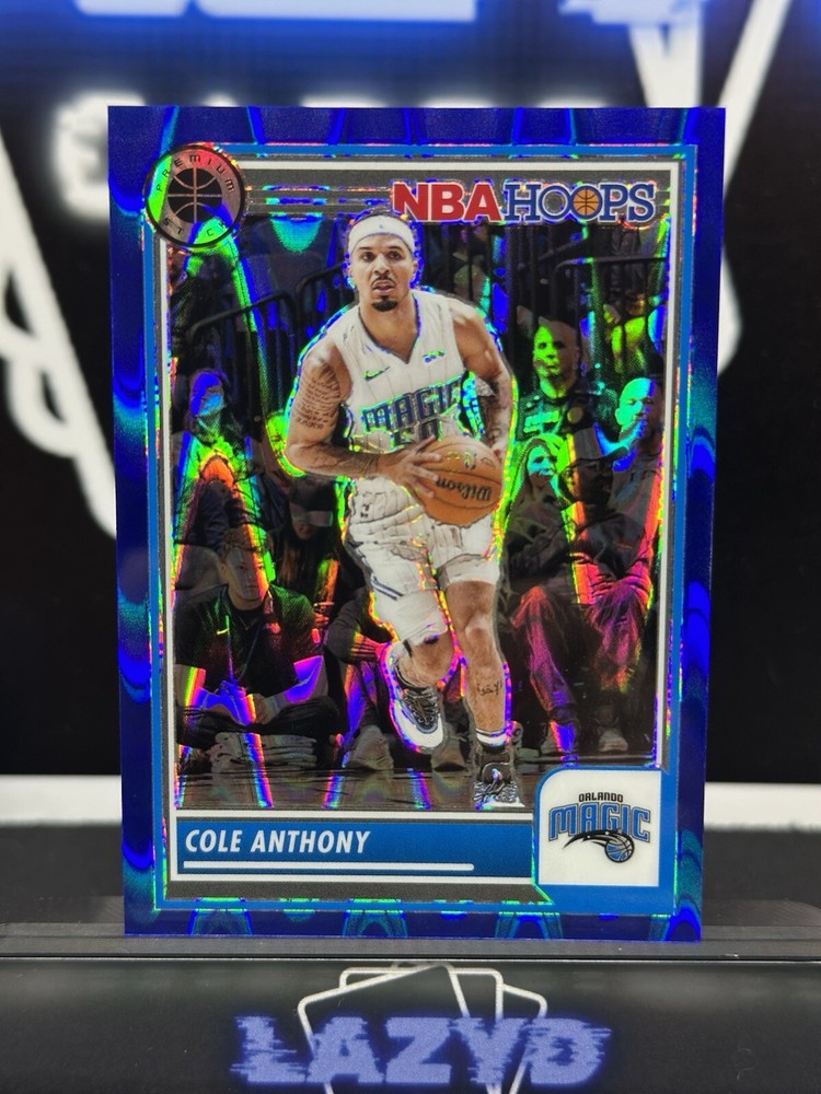 2023-24 Panini Premium Stock #268 Blue Tectonic Prizm-Cole Anthony #/99