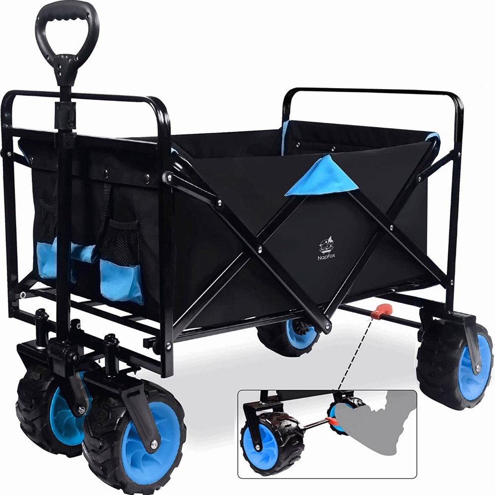 Collapsible Folding Wagon Cart Heavy Duty Utility Beach Wheels Outdoor Garden