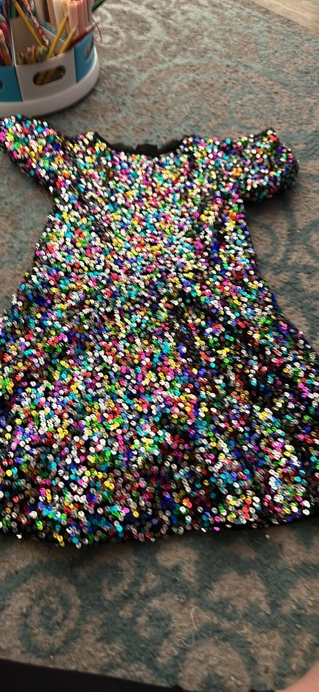 GAP Kids Multi-Color  Sequin Short Sleeve Dress girls Size S 6