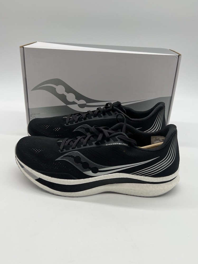 Saucony Endorphin Pro Mens Size 14 Black White Silver Running Shoes S20598-45