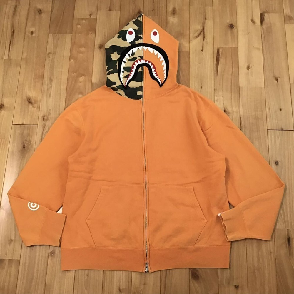 2006 BAPE camo Ape Vap Shark Hoodie M Size shark full zip From Japan